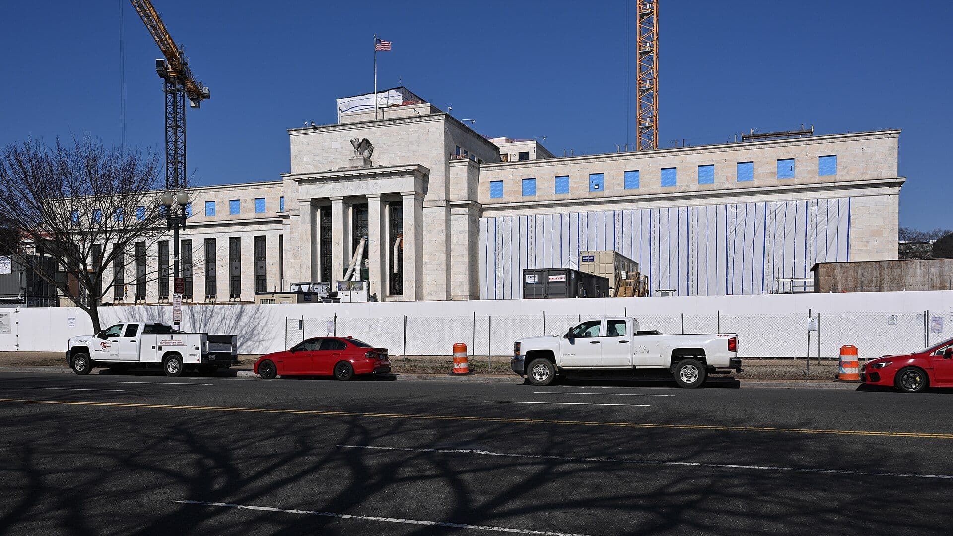 The Marriner S. Eccles Federal Reserve headquarters building during renovation construction
